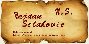 Najdan Selaković vizit kartica